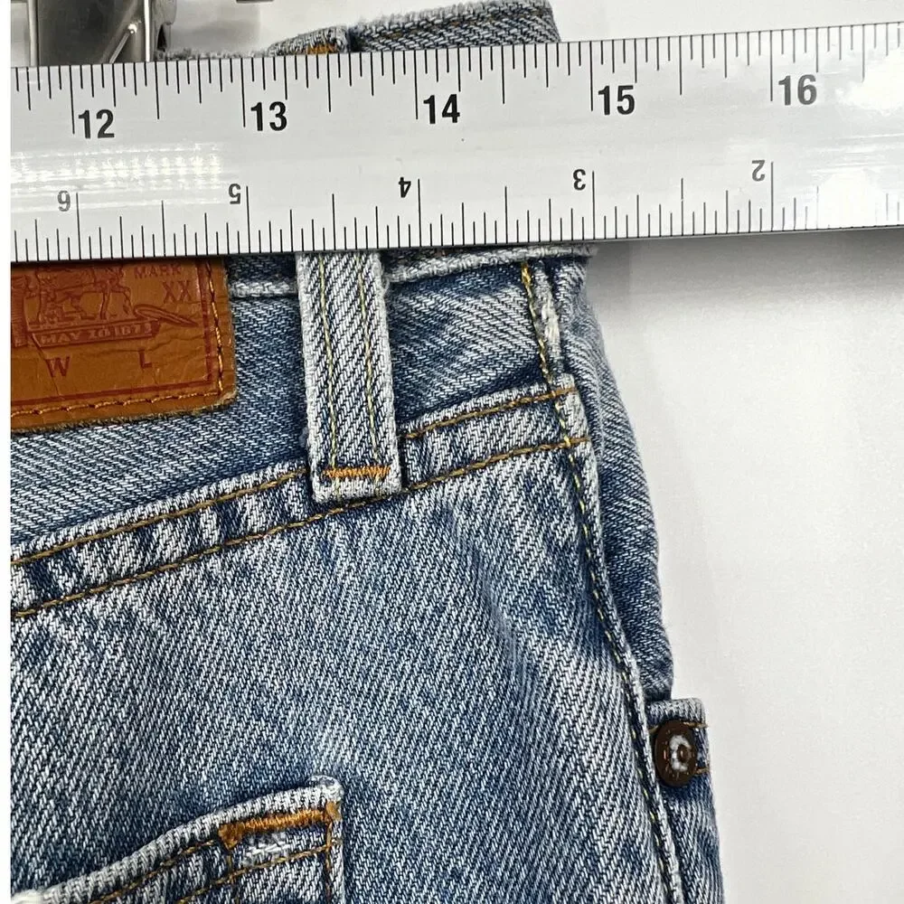 Levi's Jeans Mens‎ 501 S Skinny High Rise Distressed Denim Blue Jeans